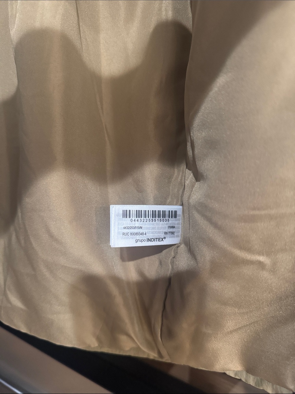 Zara Khaki Zip Front Coat Dress bomber Jacket Size M - Picture 6 of 6